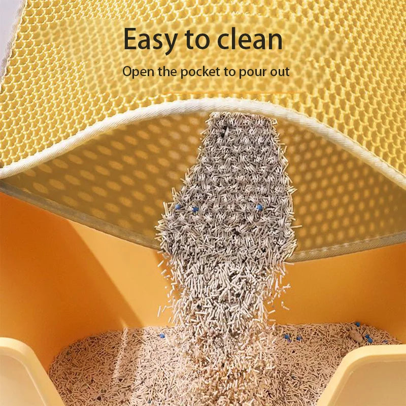 Double-Layer Cat Litter Mat – Anti-Carry-Out, Anti-Urine, Non-Slip & Easy-Clean Toilet Mat for Cats