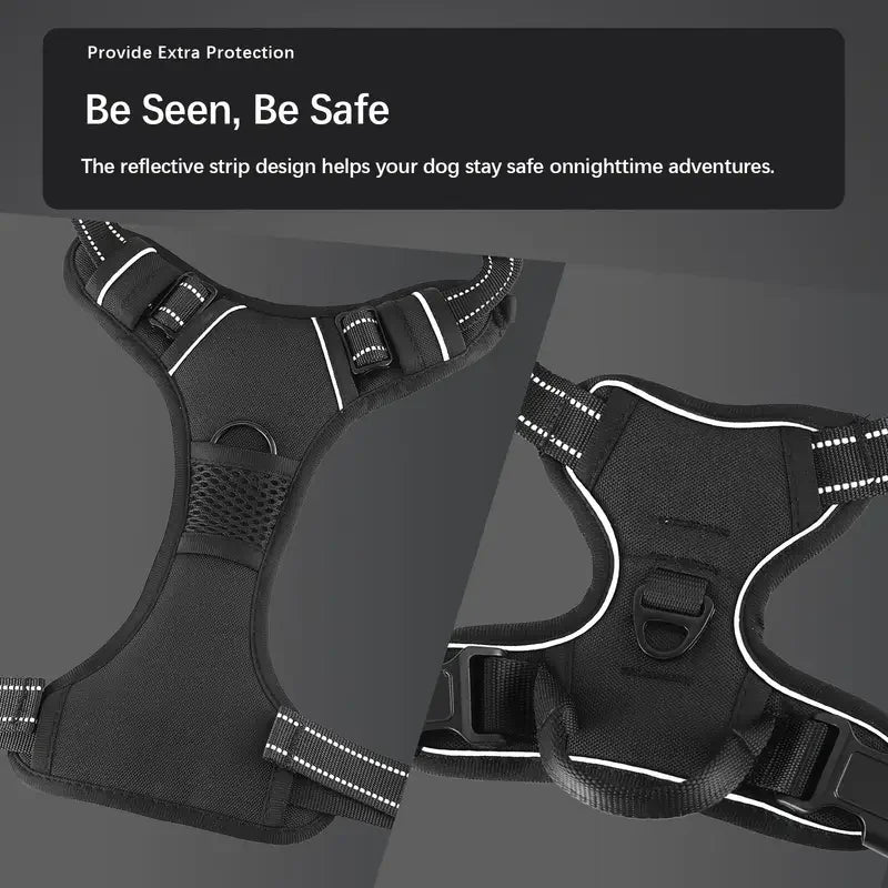 🐶 German Oak Cooling Dog Set – Escape-Proof Harness Vest & Leather Collar