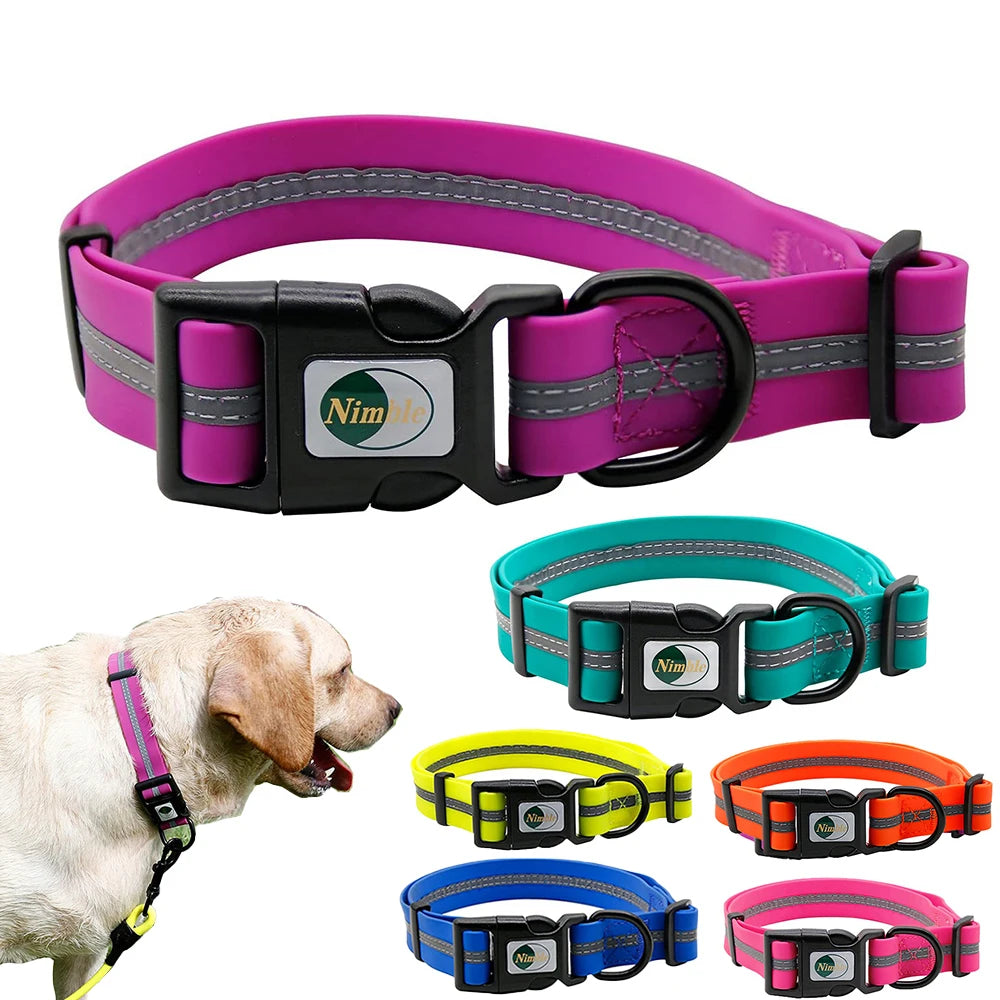 🐶 Waterproof Adjustable Dog Collar – Soft, Durable & Reflective (S/M/L)
