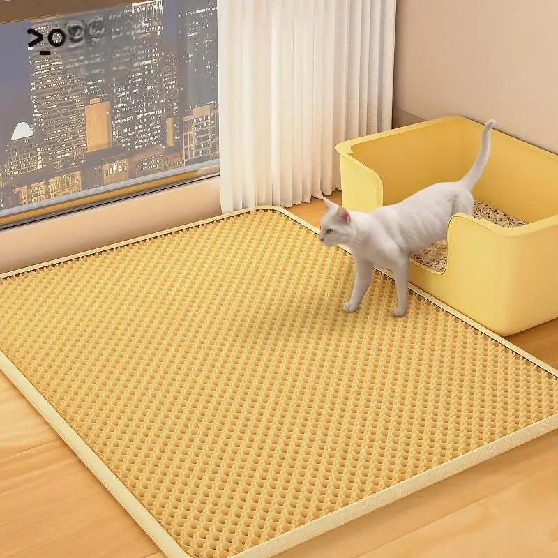 Double-Layer Cat Litter Mat – Anti-Carry-Out, Anti-Urine, Non-Slip & Easy-Clean Toilet Mat for Cats