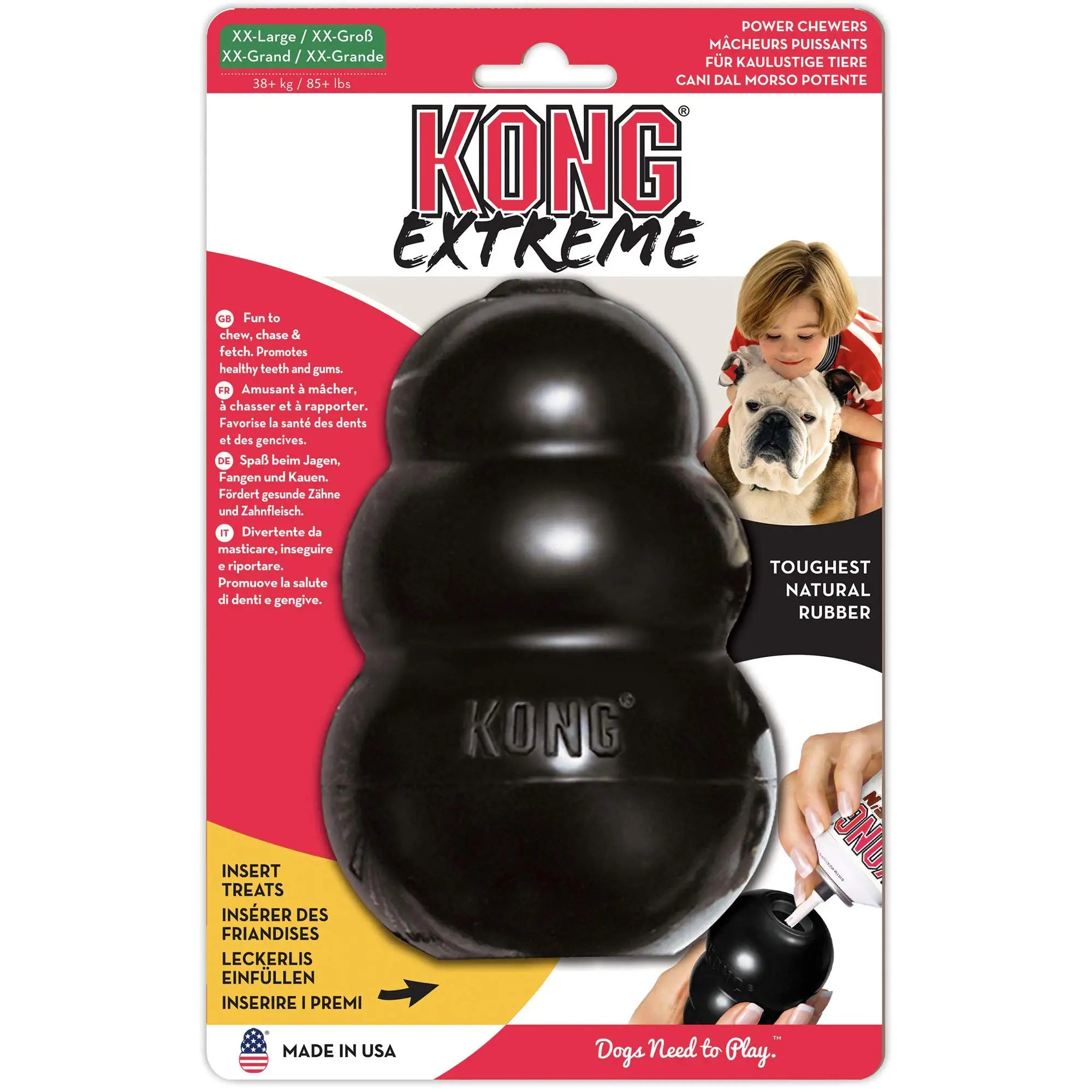 KONG Extreme Dog Toy – Tough Natural Rubber Chew 🐶💪⚫