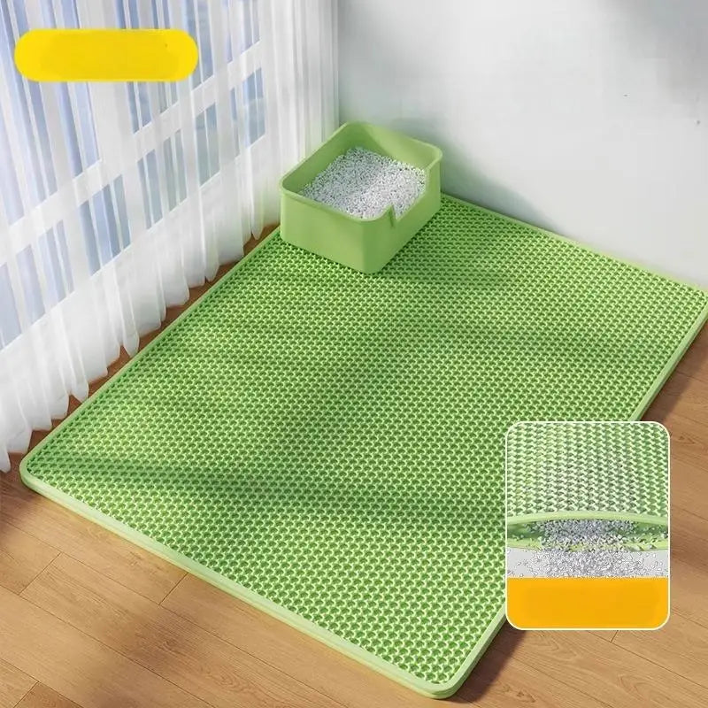 Double-Layer Cat Litter Mat – Anti-Carry-Out, Anti-Urine, Non-Slip & Easy-Clean Toilet Mat for Cats