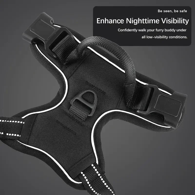 🐶 German Oak Cooling Dog Set – Escape-Proof Harness Vest & Leather Collar