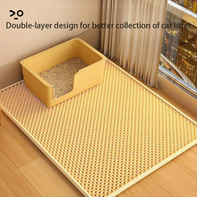 Double-Layer Cat Litter Mat – Anti-Carry-Out, Anti-Urine, Non-Slip & Easy-Clean Toilet Mat for Cats