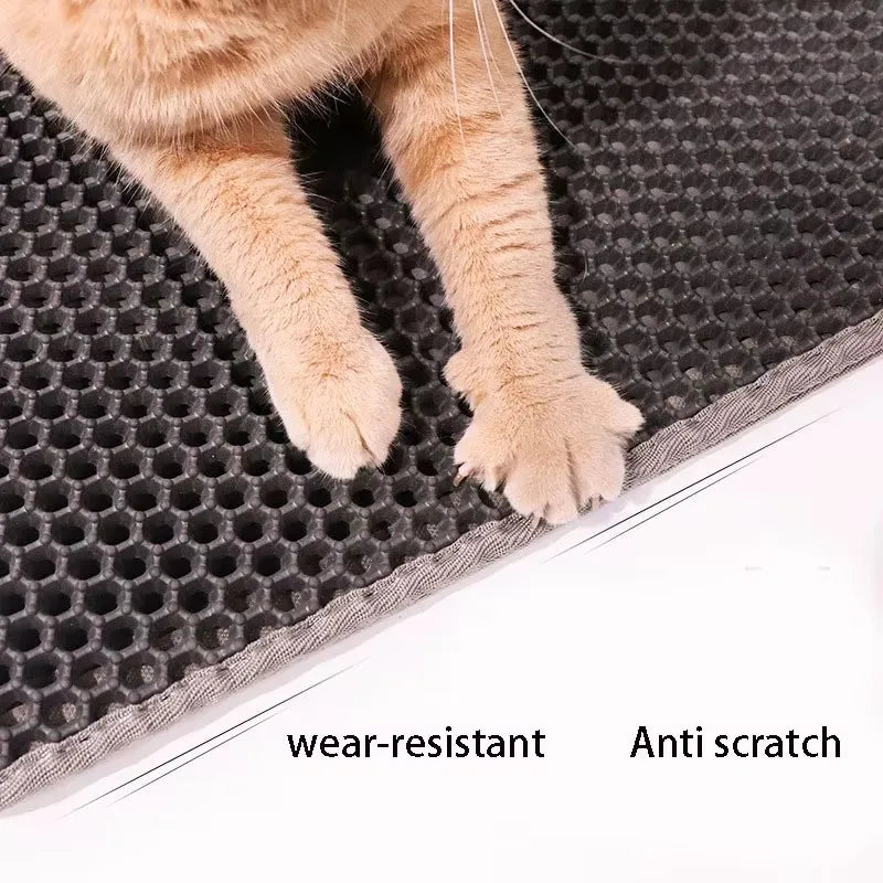Double-Layer Cat Litter Mat – Anti-Carry-Out, Anti-Urine, Non-Slip & Easy-Clean Toilet Mat for Cats