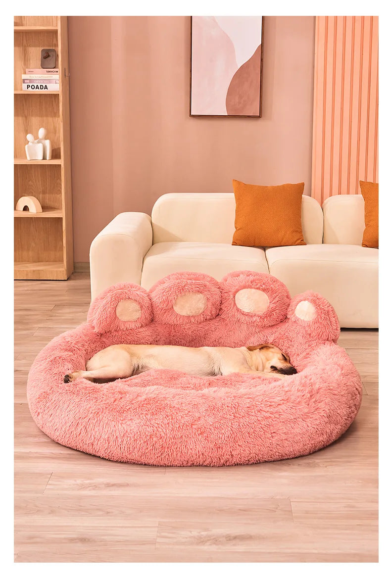 Plush Pet Dog Sofa Bed – Washable Warm Kennel for Small & Large Dogs and Cats