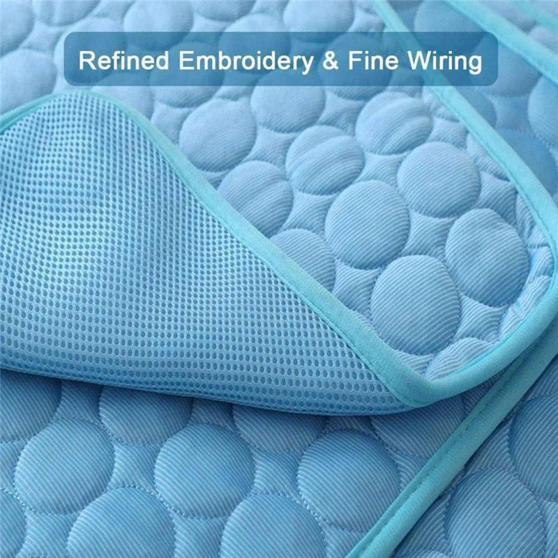 Cooling Dog Mat Summer Pad – Breathable, Washable Pet Blanket & Sofa Bed for Small, Medium, Large Dogs and Cats – Portable for Car Use