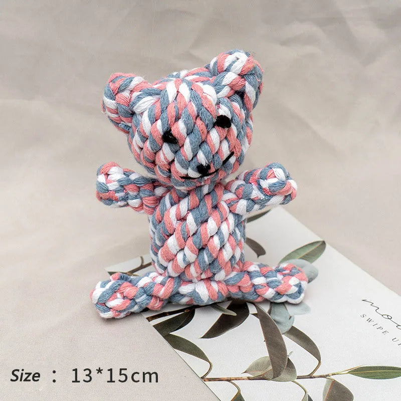Bite-Resistant Rope Knot Ball Chew Toy for Small Dogs – Teeth Cleaning Puppy Toy