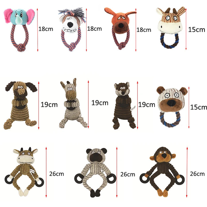 Animal Plush Squeaky Dog Toy – Cute Chew for Small Dogs 🐾🧸