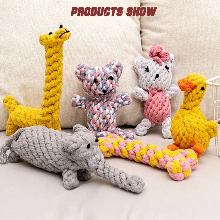 Bite-Resistant Rope Knot Ball Chew Toy for Small Dogs – Teeth Cleaning Puppy Toy