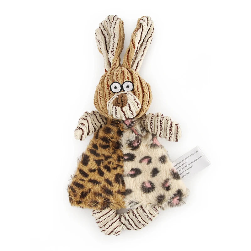 Corduroy Sound Squeaky Pet Toy – Cute Animal Shapes for Small Dogs & Puppies