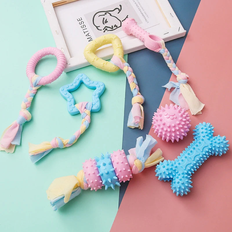 TPR Knot Chew Toy for Small Dogs – Bite-Resistant Molar & Training Toy