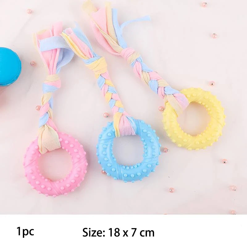 TPR Knot Chew Toy for Small Dogs – Bite-Resistant Molar & Training Toy