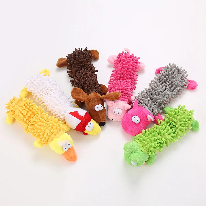 Durable Plush Dog Toy with Squeaker – Animal Shape Chew Toy for Small Dogs, Puppies