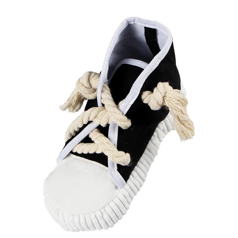 Shoe Plush Pet Toy – Squeaky Rope Chew for Dogs & Cats 👟🐾
