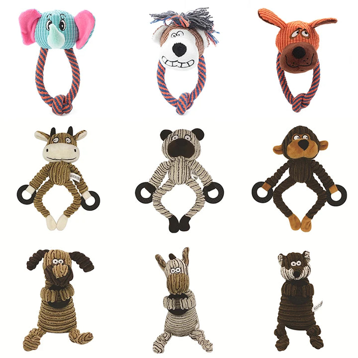 Animal Plush Squeaky Dog Toy – Cute Chew for Small Dogs 🐾🧸