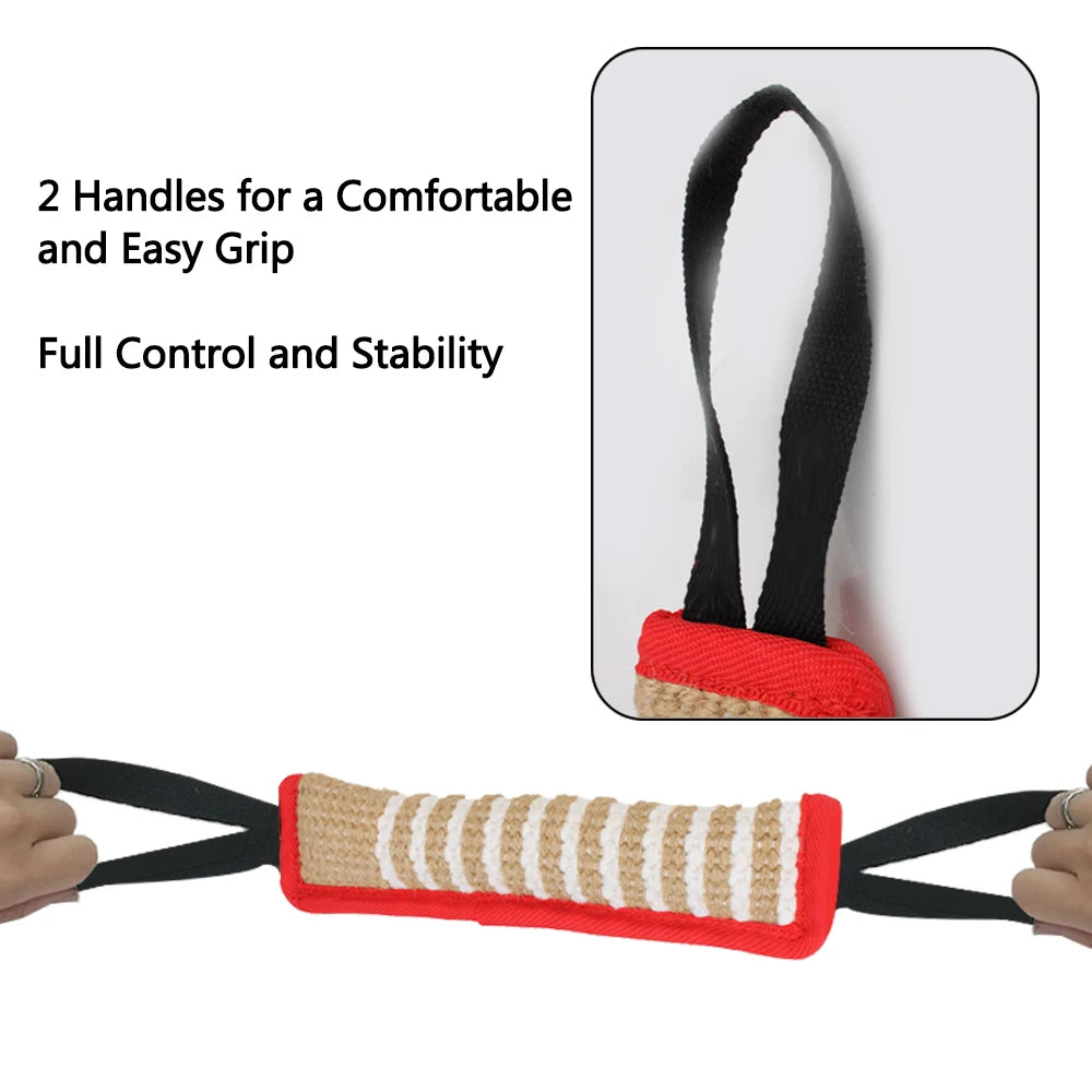 Durable Dog Bite Training Tug Toy with Dual Rope Handles – Chew-Resistant Dog Bite Pillow for Obedience & Agility Training