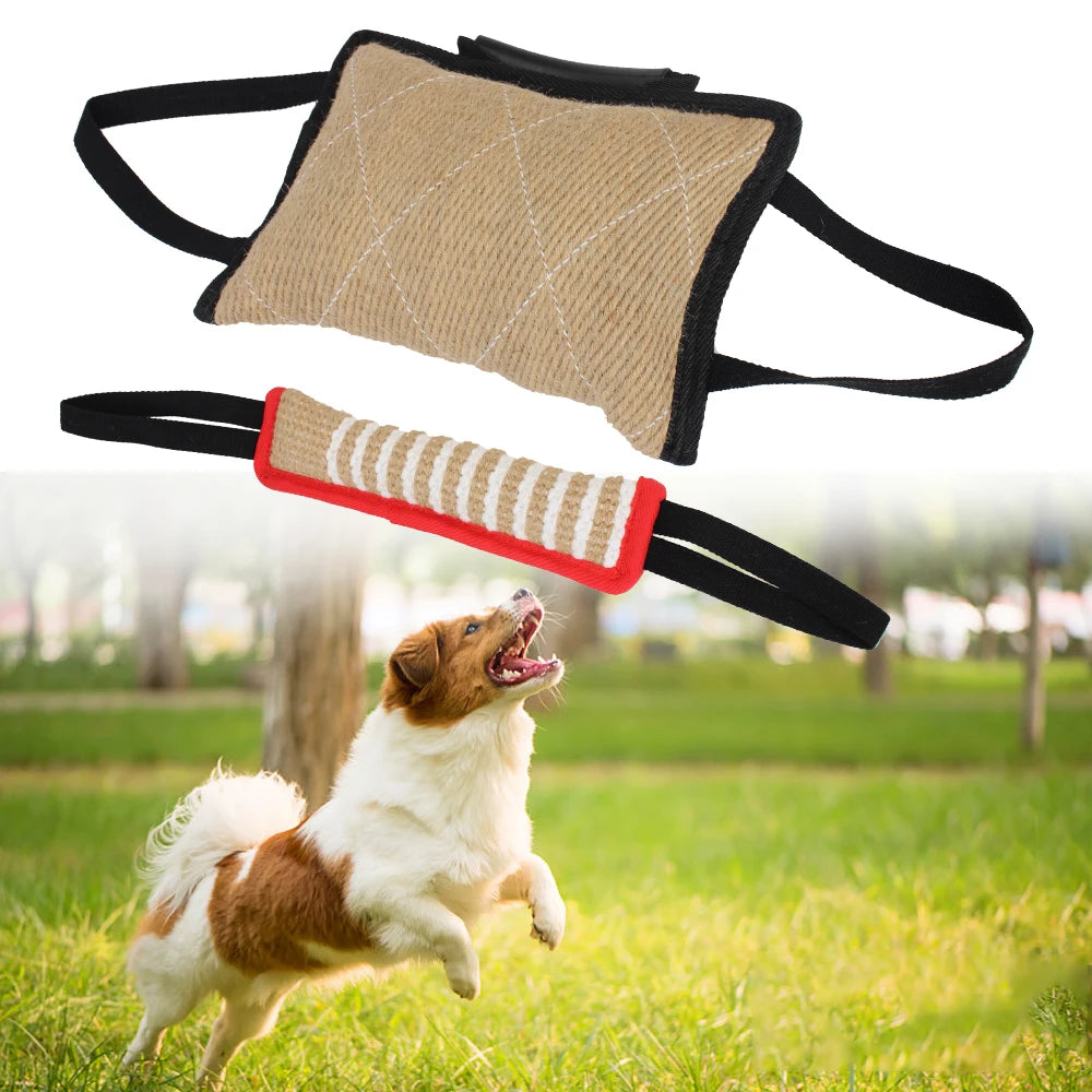 Durable Dog Bite Training Tug Toy with Dual Rope Handles – Chew-Resistant Dog Bite Pillow for Obedience & Agility Training
