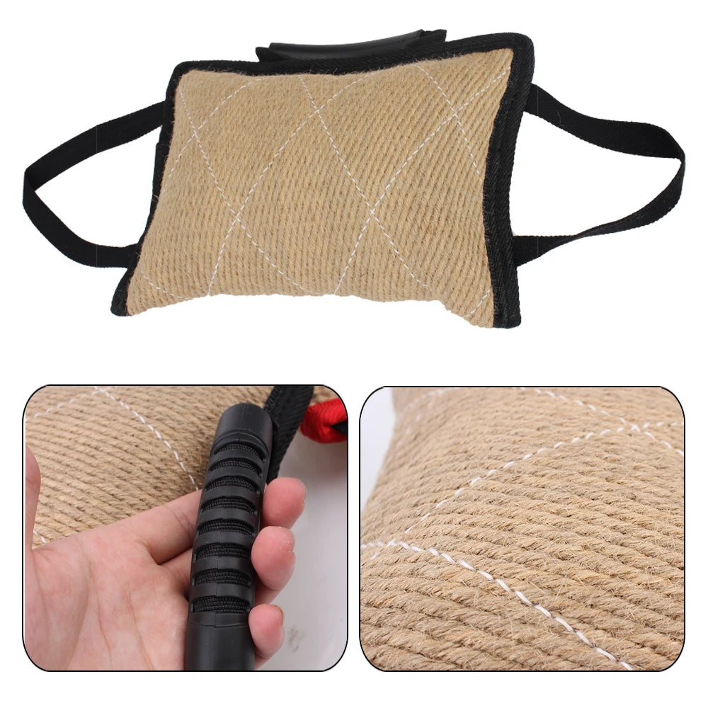 Durable Dog Bite Training Tug Toy with Dual Rope Handles – Chew-Resistant Dog Bite Pillow for Obedience & Agility Training