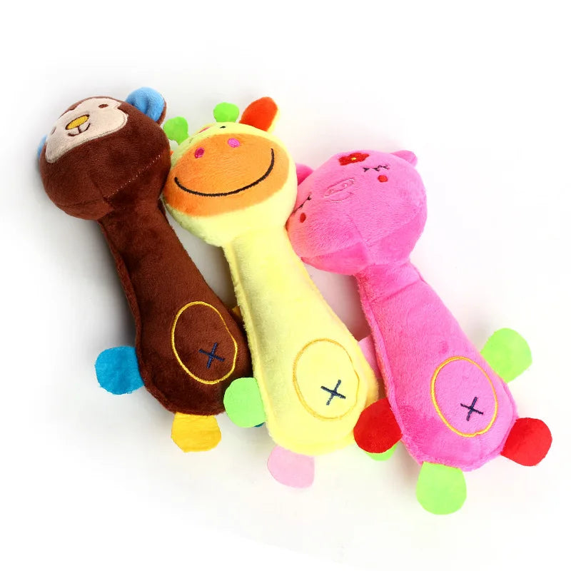 Durable Plush Dog Toy with Squeaker – Animal Shape Chew Toy for Small Dogs, Puppies