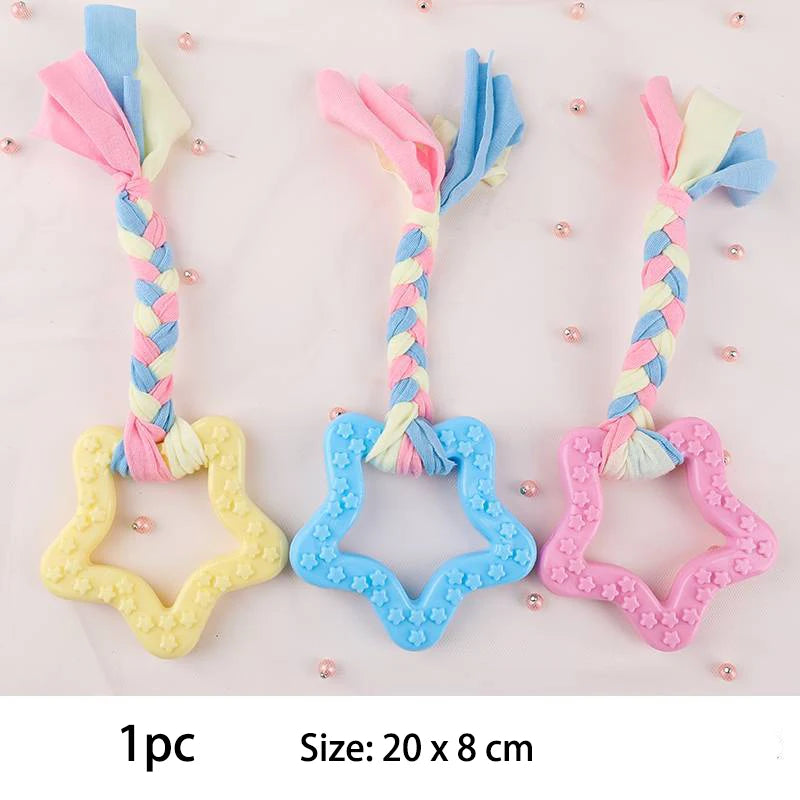TPR Knot Chew Toy for Small Dogs – Bite-Resistant Molar & Training Toy