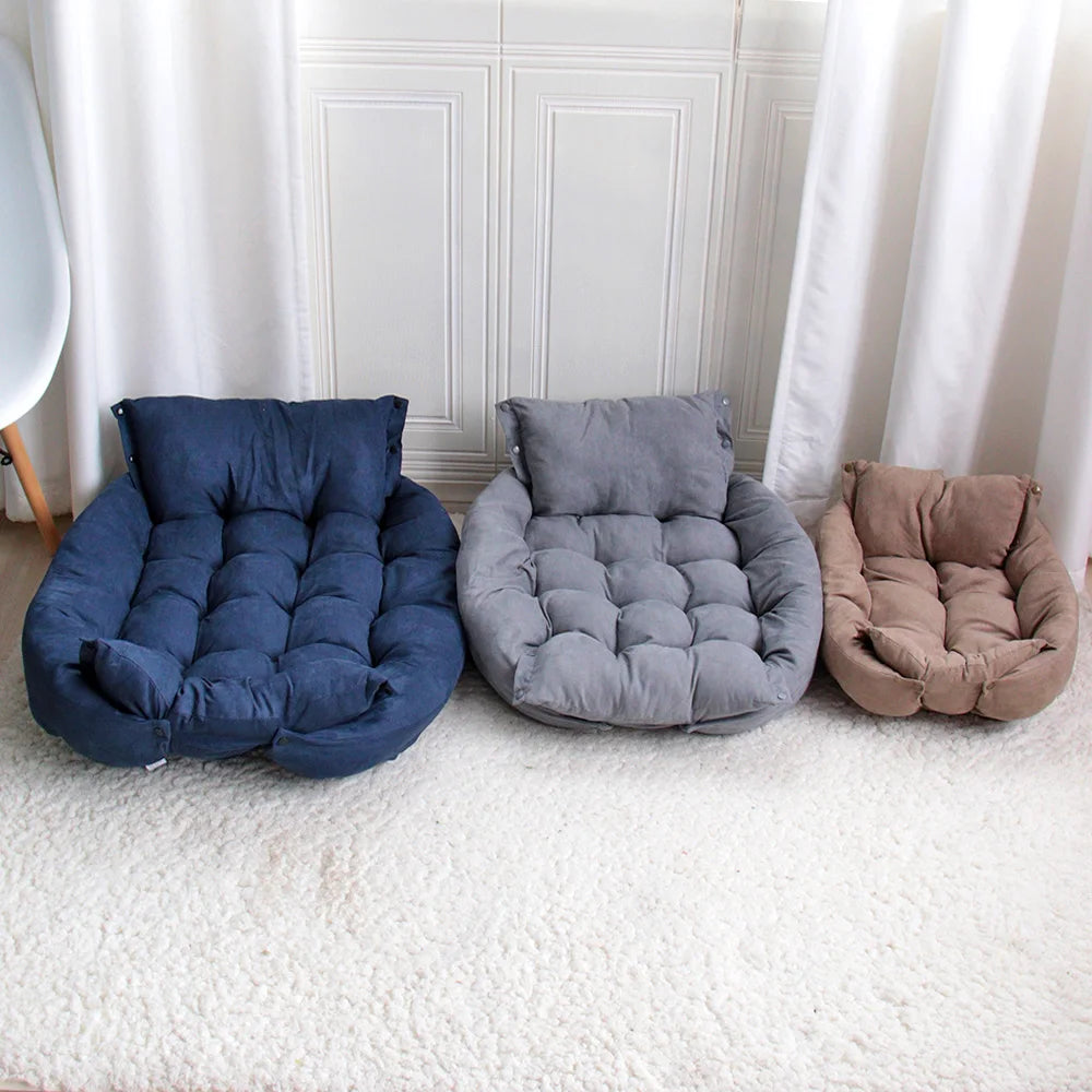3-in-1 Multifunctional Dog & Cat Bed Mat – Convertible Pet Sofa, Sleeping Nest & Cushion for Winter