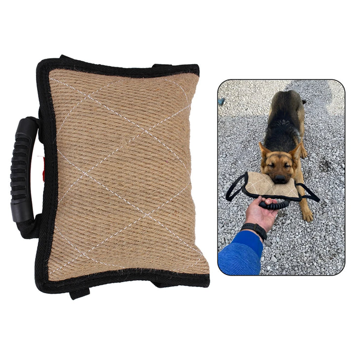 Durable Dog Bite Training Tug Toy with Dual Rope Handles – Chew-Resistant Dog Bite Pillow for Obedience & Agility Training