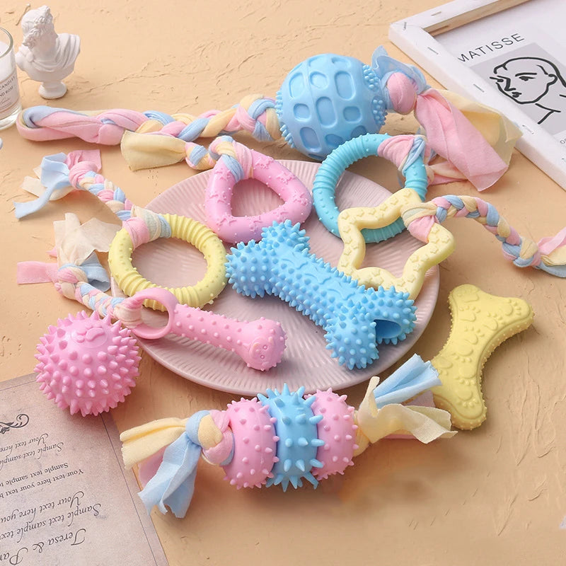 TPR Knot Chew Toy for Small Dogs – Bite-Resistant Molar & Training Toy