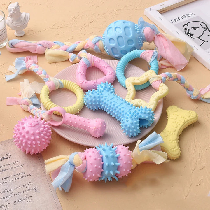 TPR Knot Chew Toy for Small Dogs – Bite-Resistant Molar & Training Toy