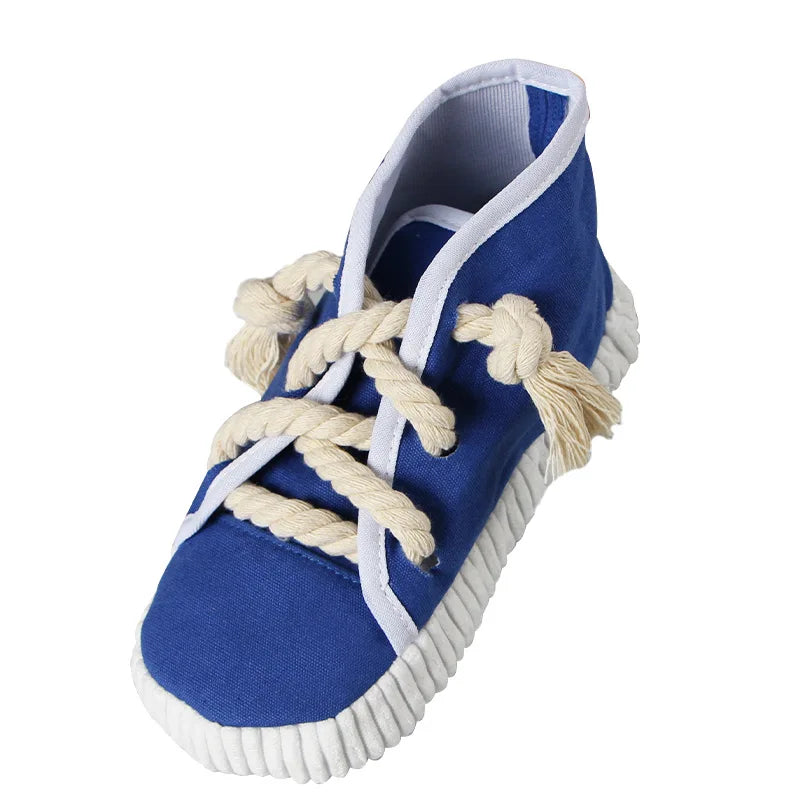 Shoe Plush Pet Toy – Squeaky Rope Chew for Dogs & Cats 👟🐾