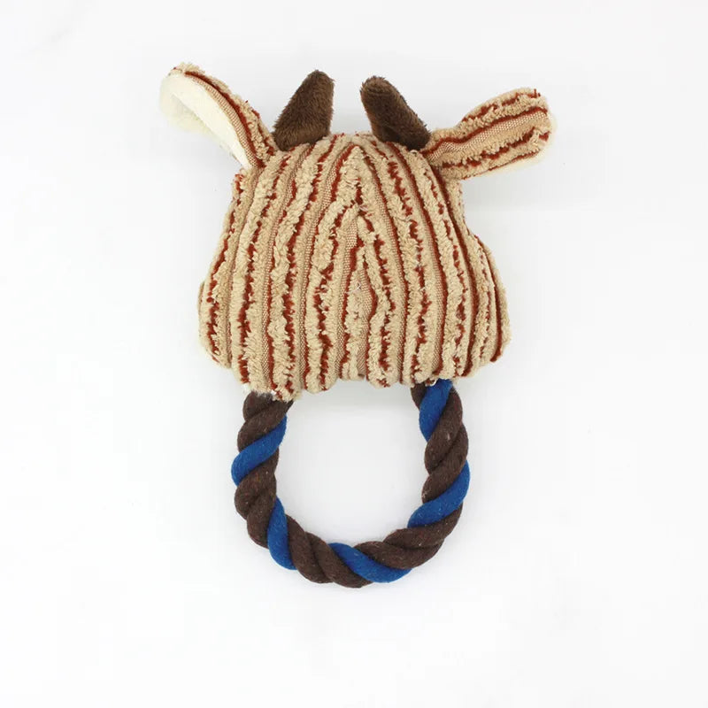 Animal Plush Squeaky Dog Toy – Cute Chew for Small Dogs 🐾🧸