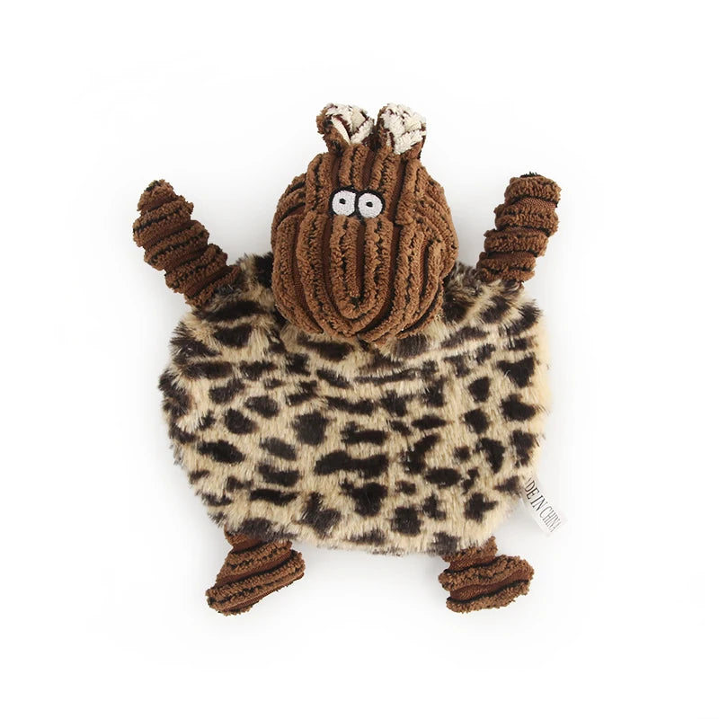 Corduroy Sound Squeaky Pet Toy – Cute Animal Shapes for Small Dogs & Puppies