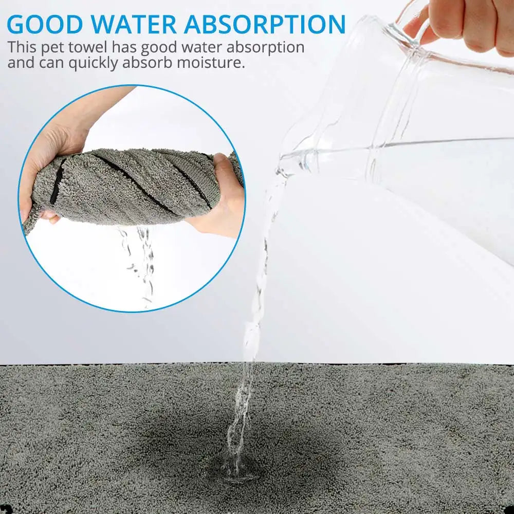 🛁 Super Absorbent Microfiber Pet Bath Towel – Quick-Drying Bathrobe for Dogs & Cats