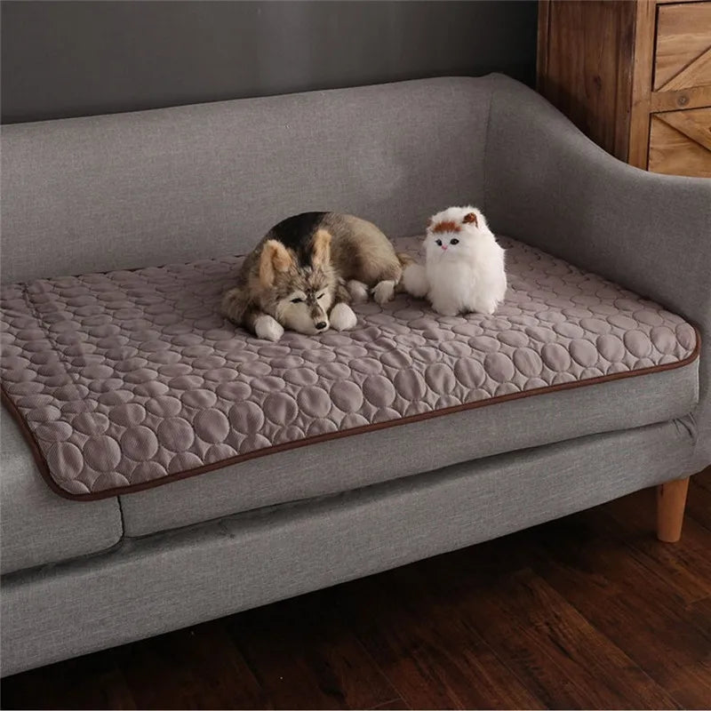 Cooling Dog Mat Summer Pad – Breathable, Washable Pet Blanket & Sofa Bed for Small, Medium, Large Dogs and Cats – Portable for Car Use