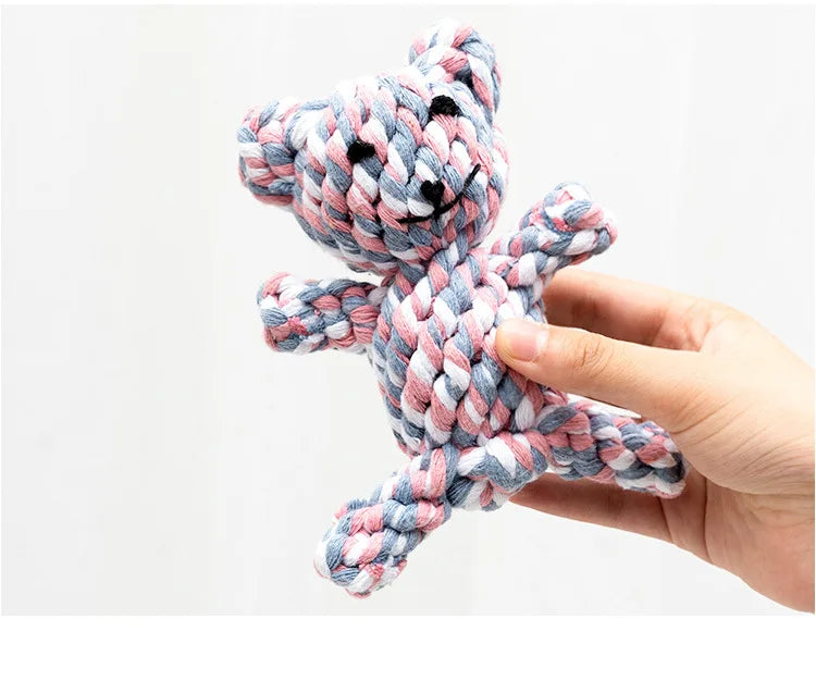 Bite-Resistant Rope Knot Ball Chew Toy for Small Dogs – Teeth Cleaning Puppy Toy