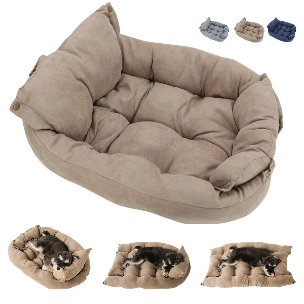 3-in-1 Multifunctional Dog & Cat Bed Mat – Convertible Pet Sofa, Sleeping Nest & Cushion for Winter