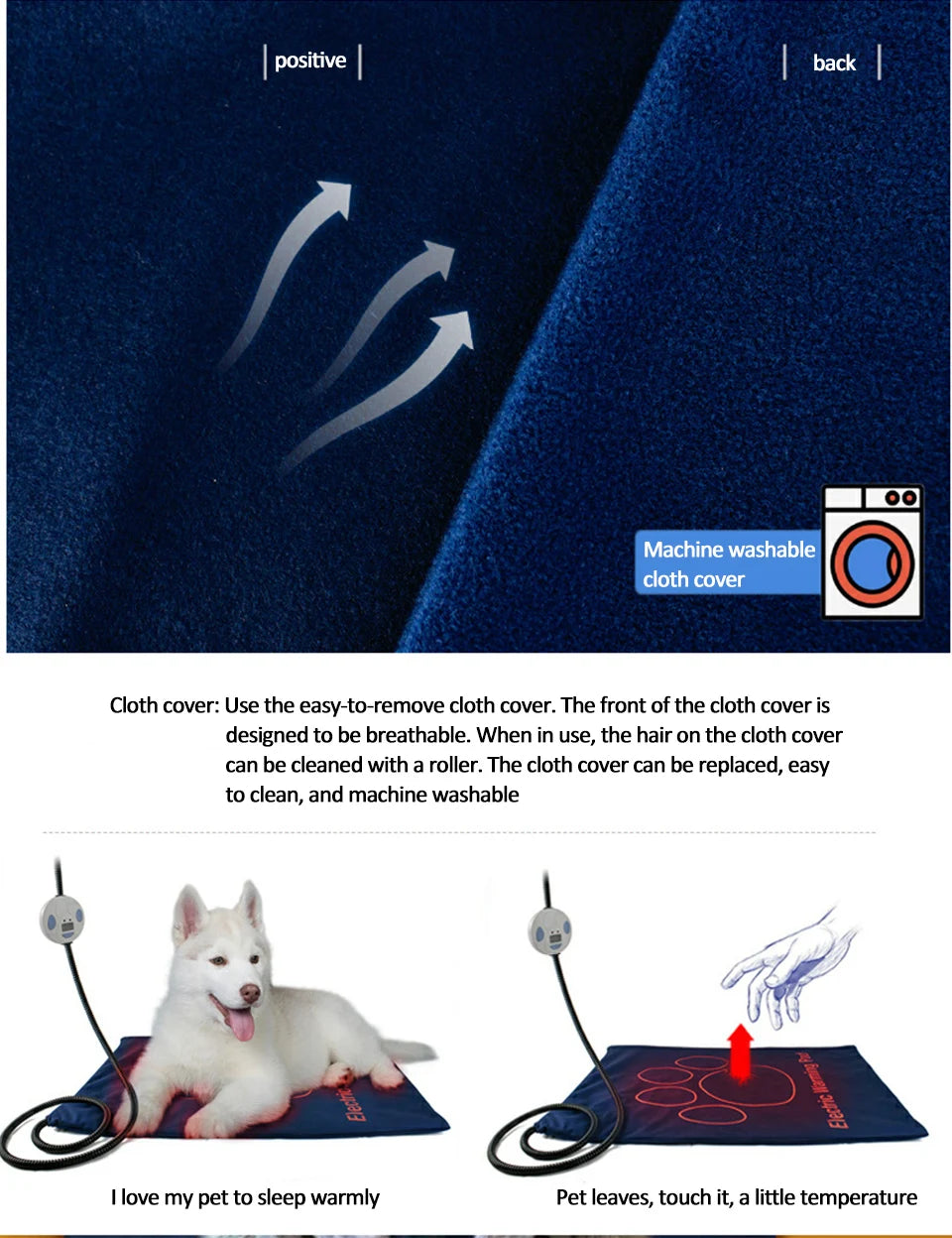 Waterproof Electric Pet Heating Pad – Adjustable Temperature Winter Warmer Blanket for Dogs & Cats