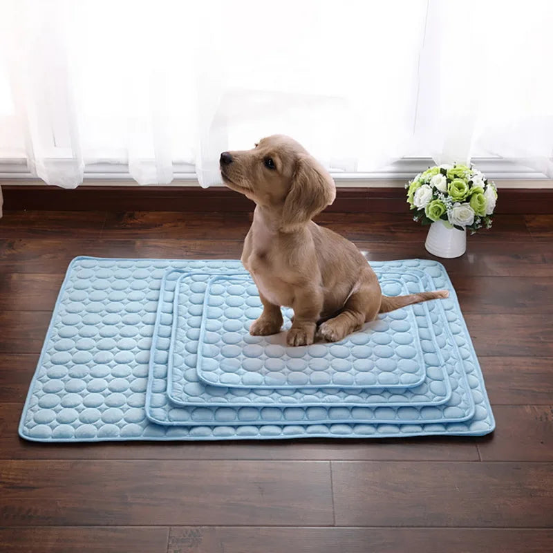 Cooling Dog Mat Summer Pad – Breathable, Washable Pet Blanket & Sofa Bed for Small, Medium, Large Dogs and Cats – Portable for Car Use