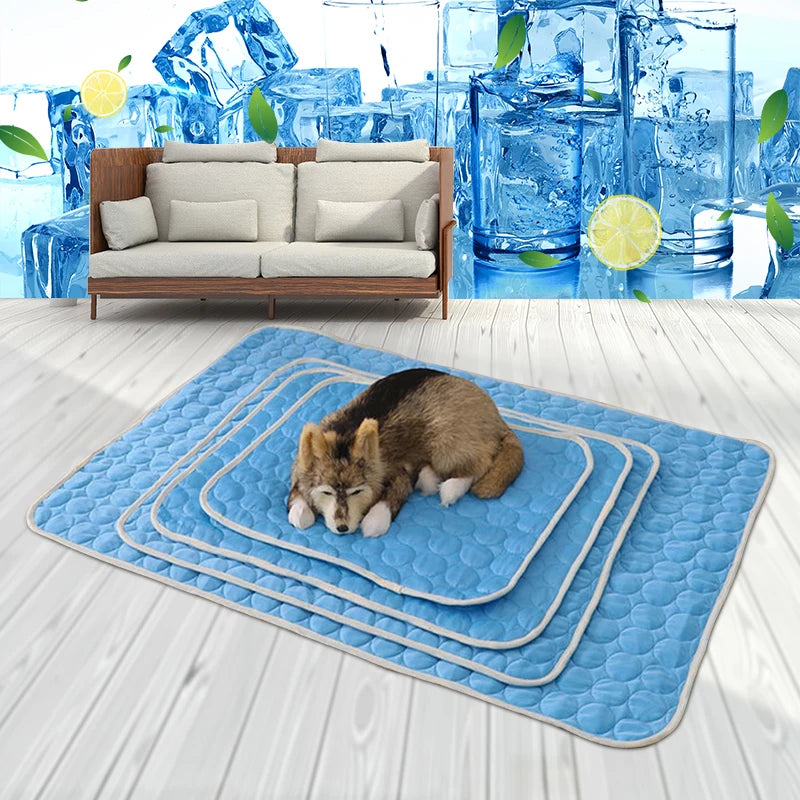 Cooling Dog Mat Summer Pad – Breathable, Washable Pet Blanket & Sofa Bed for Small, Medium, Large Dogs and Cats – Portable for Car Use