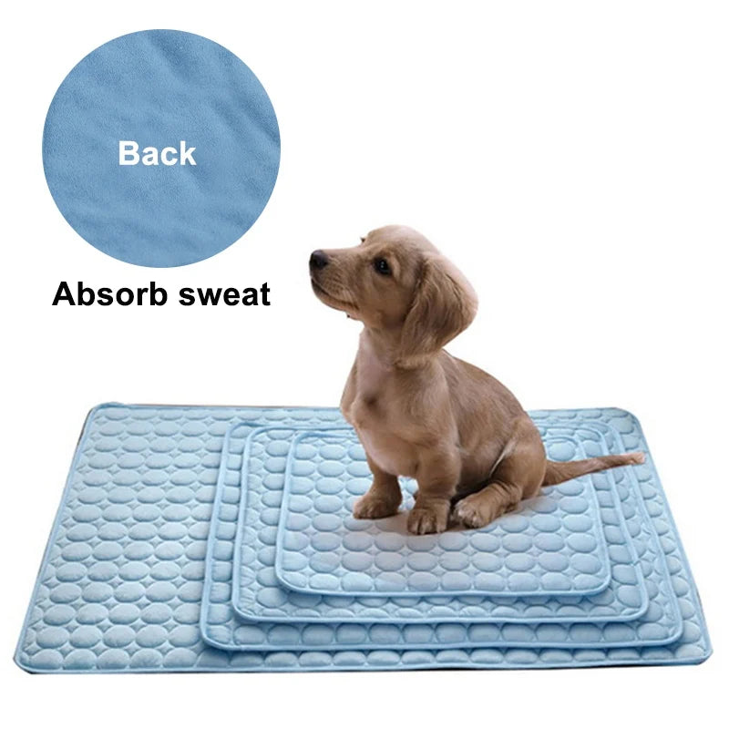 Cooling Dog Mat Summer Pad – Breathable, Washable Pet Blanket & Sofa Bed for Small, Medium, Large Dogs and Cats – Portable for Car Use