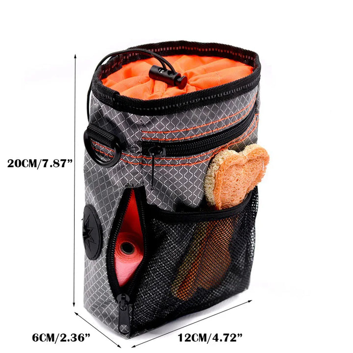 Multi-Function Dog Treat Training Bag – Reflective Outdoor Pet Pouch with Poop Bag Dispenser & Adjustable Waist Belt