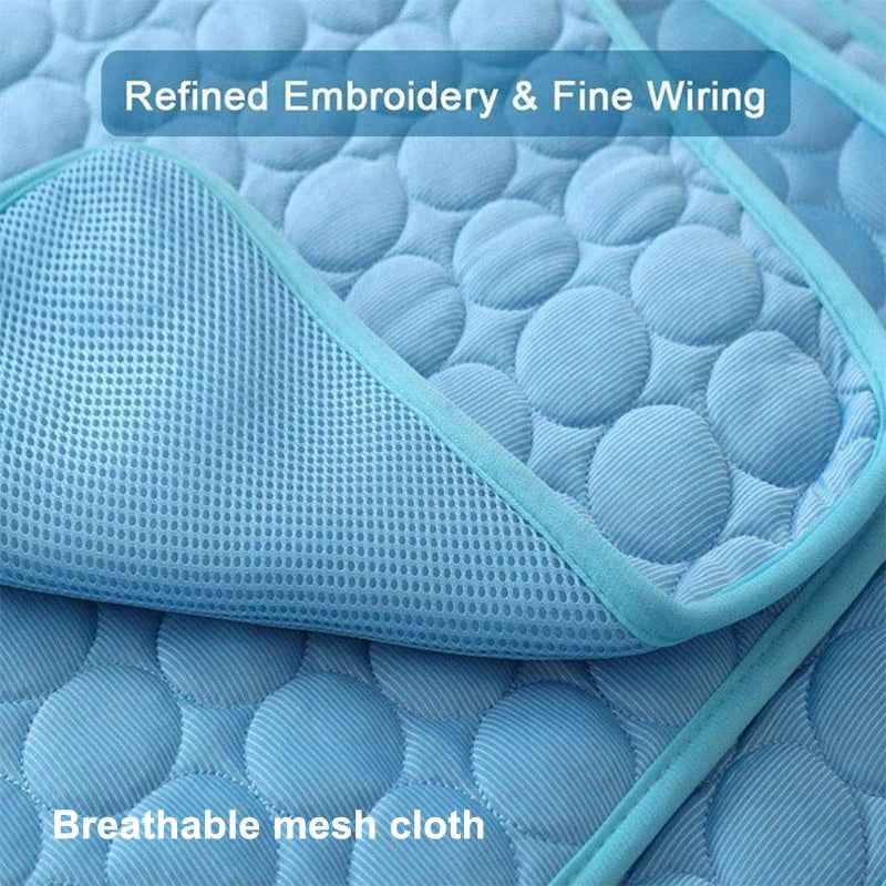 Cooling Dog Mat Summer Pad – Breathable, Washable Pet Blanket & Sofa Bed for Small, Medium, Large Dogs and Cats – Portable for Car Use