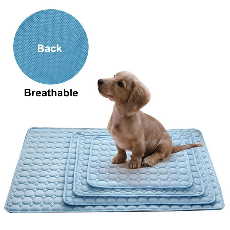 Cooling Dog Mat Summer Pad – Breathable, Washable Pet Blanket & Sofa Bed for Small, Medium, Large Dogs and Cats – Portable for Car Use