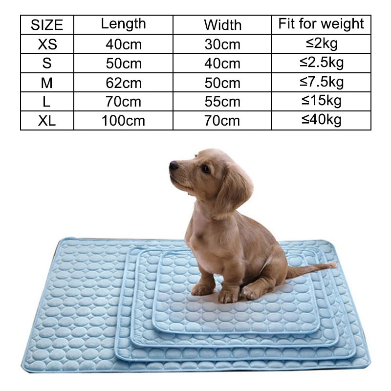 Cooling Dog Mat Summer Pad – Breathable, Washable Pet Blanket & Sofa Bed for Small, Medium, Large Dogs and Cats – Portable for Car Use