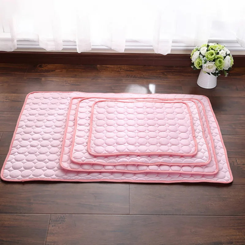 Cooling Dog Mat Summer Pad – Breathable, Washable Pet Blanket & Sofa Bed for Small, Medium, Large Dogs and Cats – Portable for Car Use