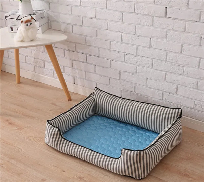 Cooling Dog Mat Summer Pad – Breathable, Washable Pet Blanket & Sofa Bed for Small, Medium, Large Dogs and Cats – Portable for Car Use