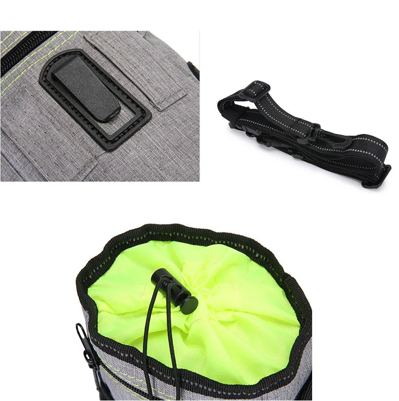 Multi-Function Dog Treat Training Bag – Reflective Outdoor Pet Pouch with Poop Bag Dispenser & Adjustable Waist Belt