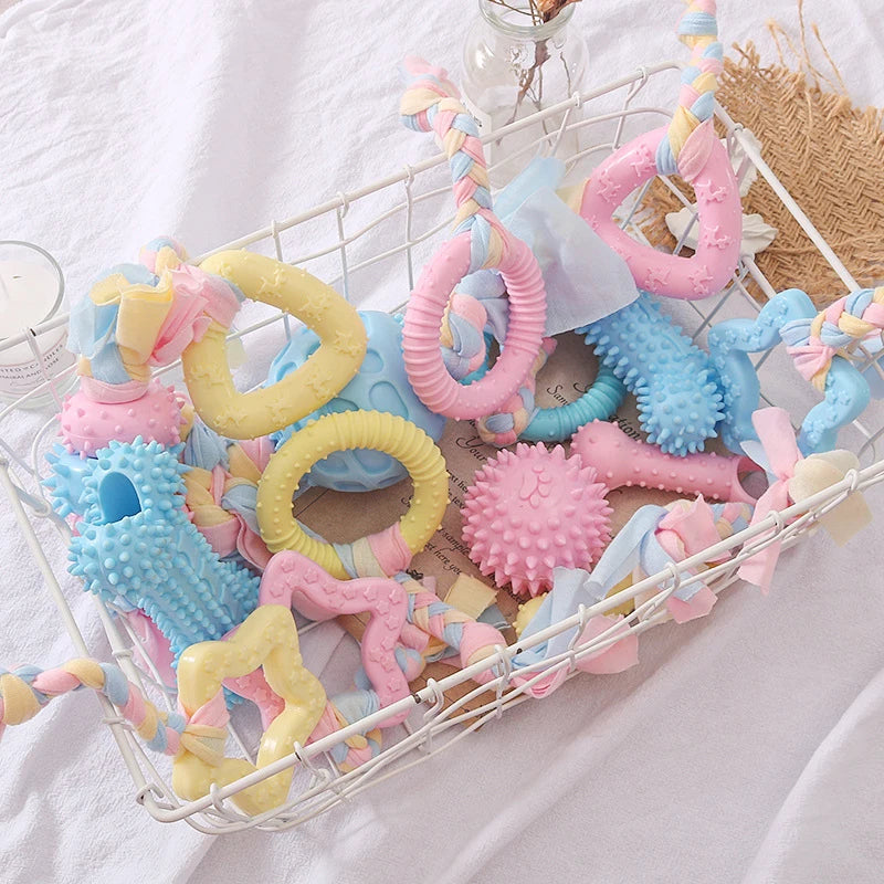 TPR Knot Chew Toy for Small Dogs – Bite-Resistant Molar & Training Toy