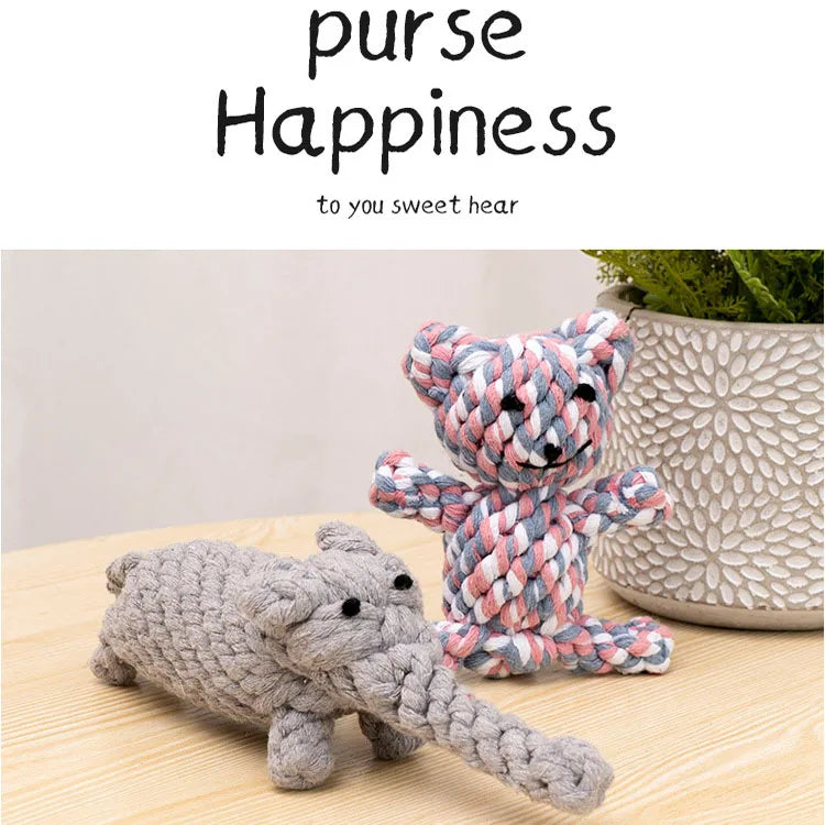 Bite-Resistant Rope Knot Ball Chew Toy for Small Dogs – Teeth Cleaning Puppy Toy