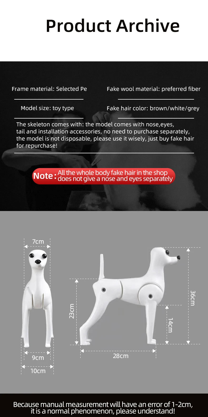 🐩 Pet Grooming Practice Model Dog – Full-Body Simulation Teddy with Realistic Synthetic Hair ✂️💇‍♀️